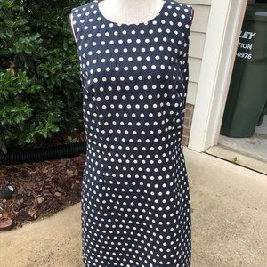 Brooks Brothers Blue and White Polka Dot Sheath
